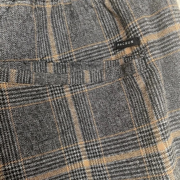 Pacsun Women Slim Stretch Cropped Ankle Cargo Pants Size Medium Gray Plaid - Picture 6 of 9